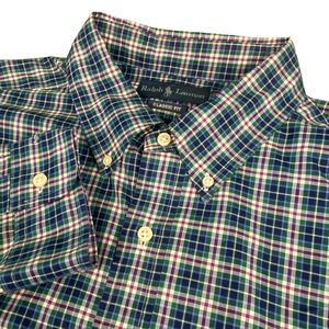 Ralph Lauren‎ Classic Fit Plaid Button Down Long Sleeve Shirt Pony XXL